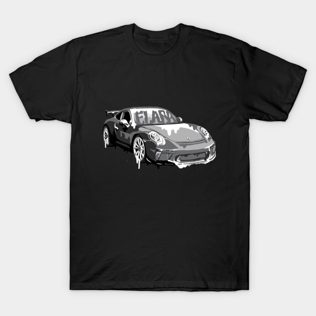 Drippy 911 GT3 T-Shirt by Elara Art Design